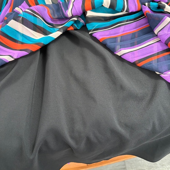 New Halogen Multi-Color Softly Pleated Striped Long Skirt - Picture 8 of 8